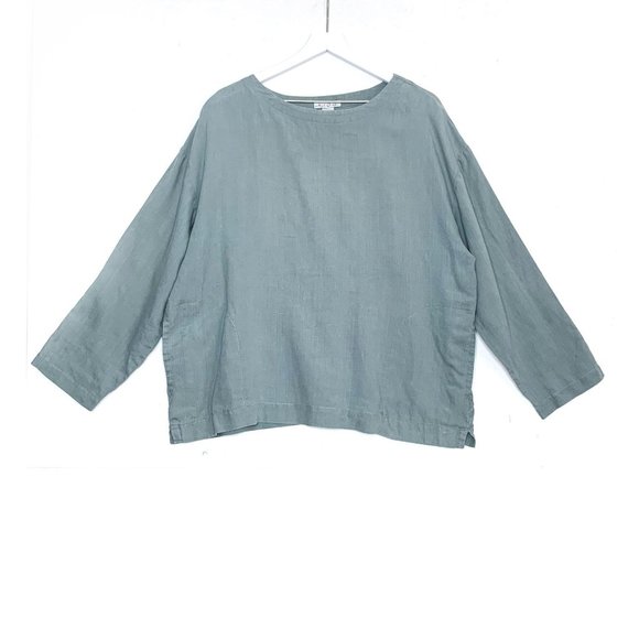MOD-O-DOC Linen Kimono Boxy Dolman Tunic Top M - Picture 1 of 7